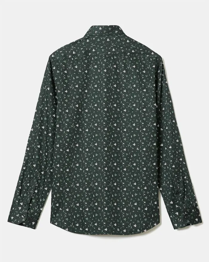 RWandCO Shirts TailoredFit Dress Shirt With Foliage Print Dark Forest 8211 Men RWandCO Shirts TailoredFit Dress Shirt With Foliage Print Dark Forest 8211 Men