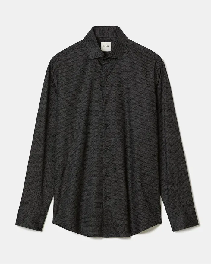 RWandCO Shirts TailoredFit Dress Shirt With Geometric Pattern Phantom 8211 Men