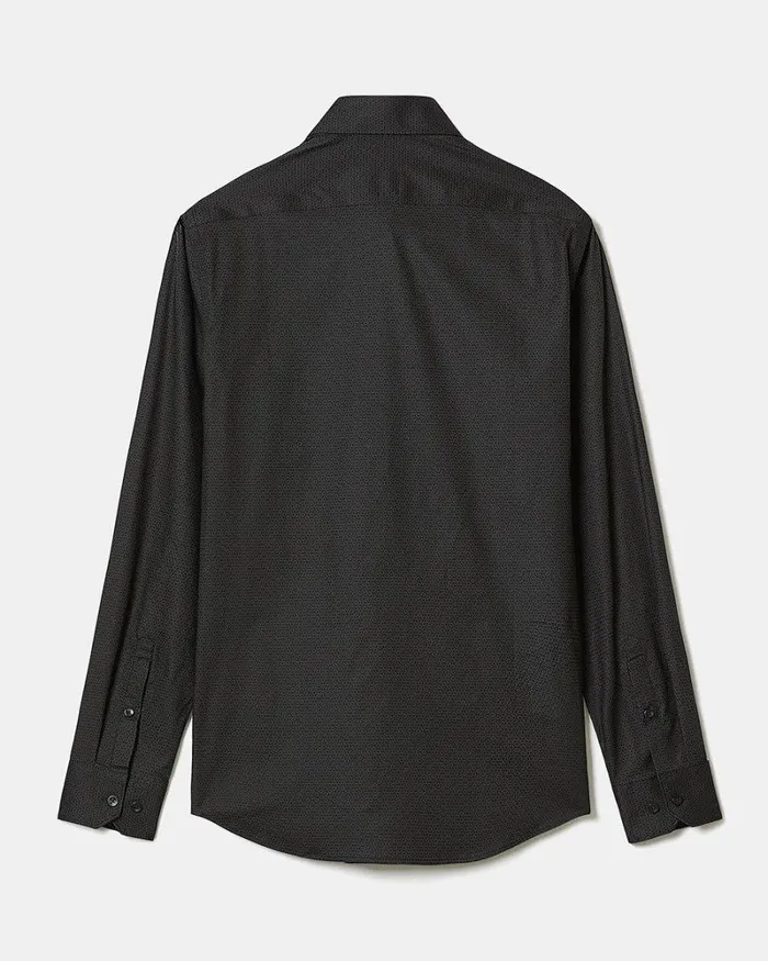 RWandCO Shirts TailoredFit Dress Shirt With Geometric Pattern Phantom 8211 Men