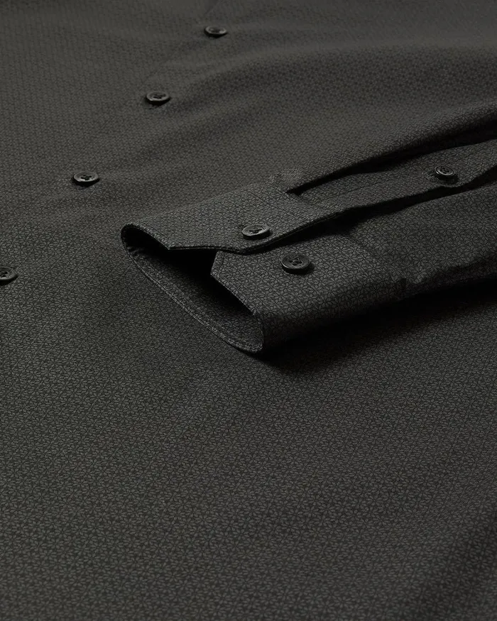 RWandCO Shirts TailoredFit Dress Shirt With Geometric Pattern Phantom 8211 Men