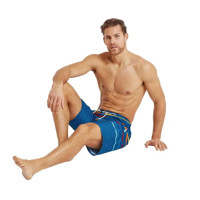 RWandCO Shorts TOG24 8211 Mens Colton Stripe Marl Swim Shorts Medium Blue 8211 Men RWandCO Shorts TOG24 8211 Mens Colton Stripe Marl Swim Shorts Medium Blue 8211 Men