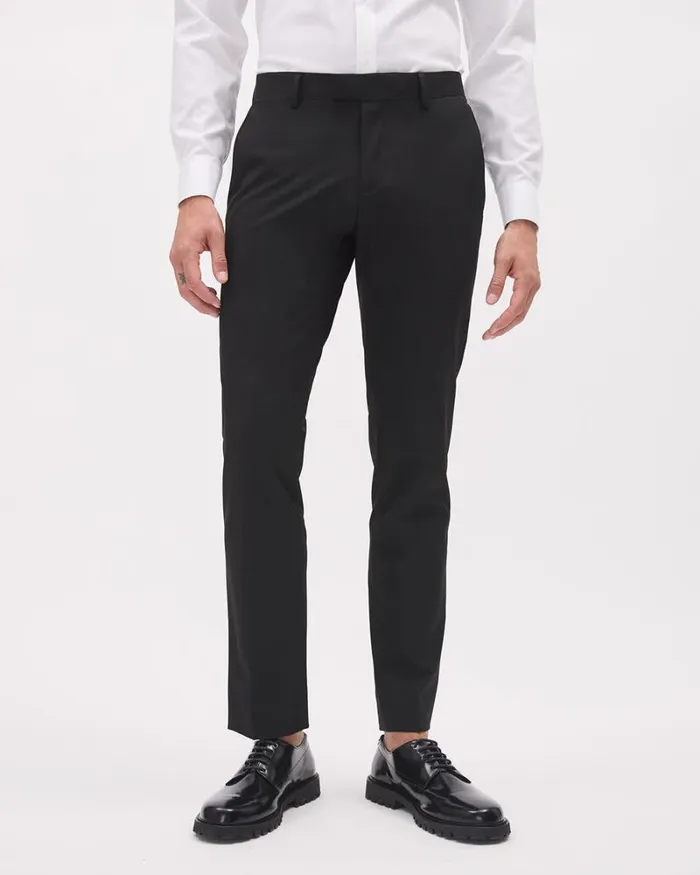 RWandCO Suits Black Slim Fit ETech Suit Pant Black 8211 Men