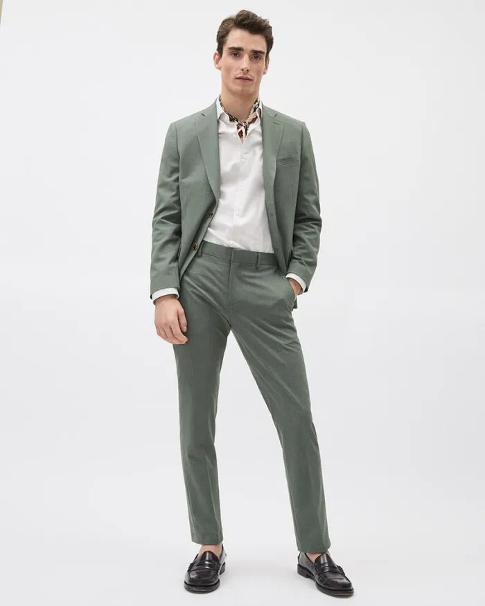 RWandCO Suits SlimFit Green Suit Pant Green Basil 8211 Men RWandCO Suits SlimFit Green Suit Pant Green Basil 8211 Men