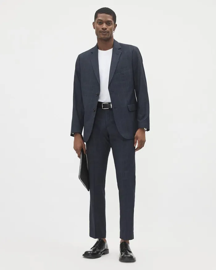 RWandCO Suits TailoredFit Navy Checkered Suit Blazer Navy Blazer 8211 Men RWandCO Suits TailoredFit Navy Checkered Suit Blazer Navy Blazer 8211 Men