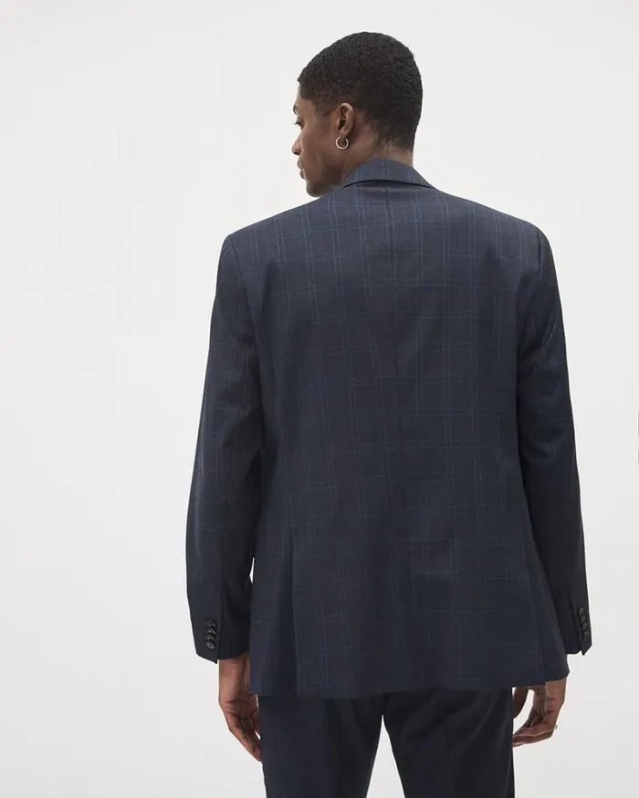 RWandCO Suits TailoredFit Navy Checkered Suit Blazer Navy Blazer 8211 Men RWandCO Suits TailoredFit Navy Checkered Suit Blazer Navy Blazer 8211 Men