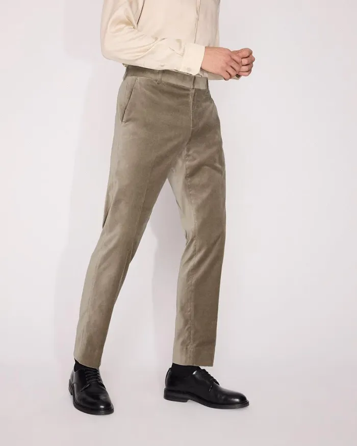 RWandCO Suits TailoredFit Velvet Suit Pant Champagne 8211 Men