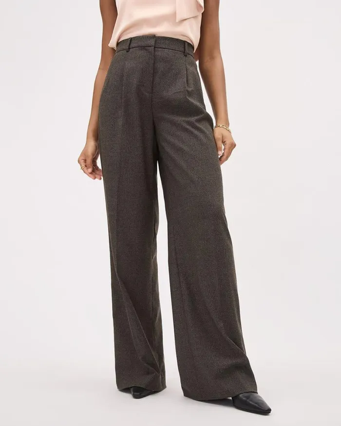 RWandCO Suits Tweed WideLeg HighRise Pant Black And Brown Tweed 8211 Women RWandCO Suits Tweed WideLeg HighRise Pant Black And Brown Tweed 8211 Women