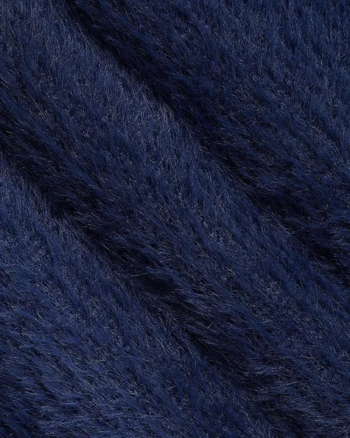 RWandCO Sweaters and Cardigans ElbowSleeve MockNeck FeatherYarn Pullover Medieval Blue 8211 Women RWandCO Sweaters and Cardigans ElbowSleeve MockNeck FeatherYarn Pullover Medieval Blue 8211 Women