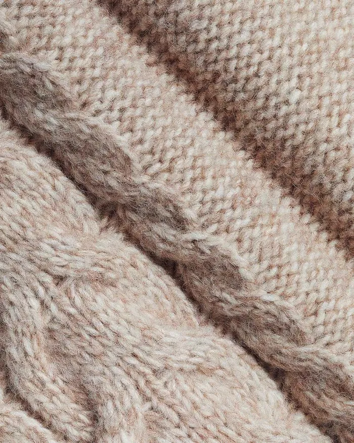RWandCO Sweaters and Cardigans LongSleeve CrewNeck CableStich Sweater Sandshell Mix 8211 Women RWandCO Sweaters and Cardigans LongSleeve CrewNeck CableStich Sweater Sandshell Mix 8211 Women