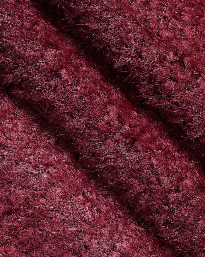 RWandCO Sweaters and Cardigans LongSleeve CrewNeck FeatherYarn Sweater Burgundy 8211 Women RWandCO Sweaters and Cardigans LongSleeve CrewNeck FeatherYarn Sweater Burgundy 8211 Women