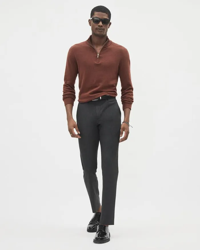 RWandCO Sweaters and Cardigans LongSleeve HalfZip MockNeck Sweater Cinnabar 8211 Men RWandCO Sweaters and Cardigans LongSleeve HalfZip MockNeck Sweater Cinnabar 8211 Men