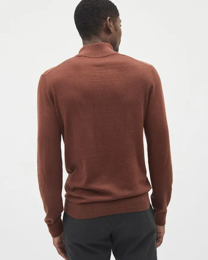 RWandCO Sweaters and Cardigans LongSleeve HalfZip MockNeck Sweater Cinnabar 8211 Men RWandCO Sweaters and Cardigans LongSleeve HalfZip MockNeck Sweater Cinnabar 8211 Men