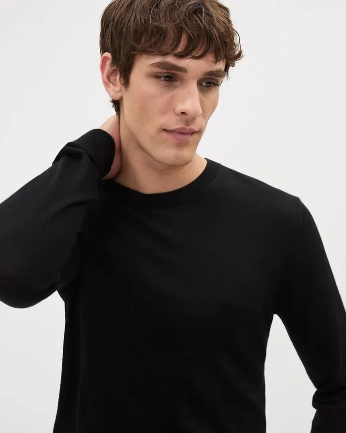 RWandCO Sweaters and Cardigans LongSleeve MerinoWool Crewneck Sweater Black 8211 Men RWandCO Sweaters and Cardigans LongSleeve MerinoWool Crewneck Sweater Black 8211 Men