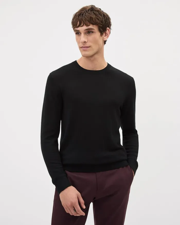RWandCO Sweaters and Cardigans LongSleeve MerinoWool Crewneck Sweater Black 8211 Men RWandCO Sweaters and Cardigans LongSleeve MerinoWool Crewneck Sweater Black 8211 Men