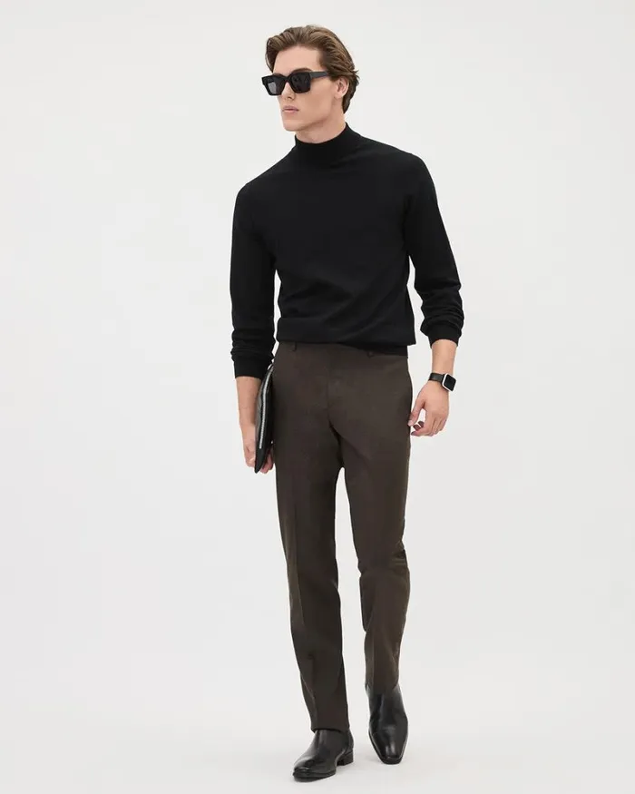 RWandCO Sweaters and Cardigans LongSleeve MockNeck Sweater Black 8211 Men RWandCO Sweaters and Cardigans LongSleeve MockNeck Sweater Black 8211 Men