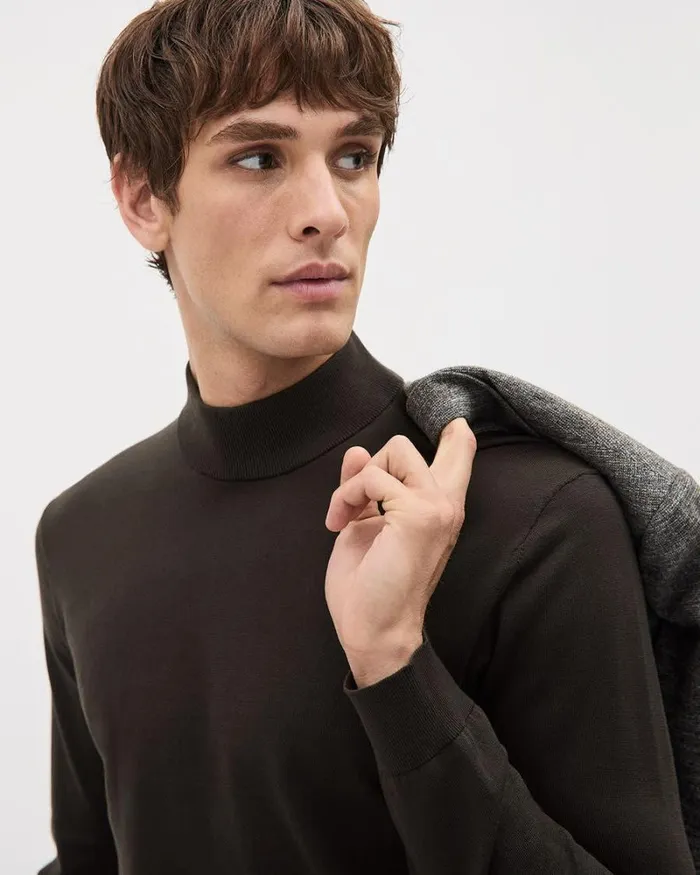 RWandCO Sweaters and Cardigans LongSleeve MockNeck Sweater Espresso Bean 8211 Men RWandCO Sweaters and Cardigans LongSleeve MockNeck Sweater Espresso Bean 8211 Men
