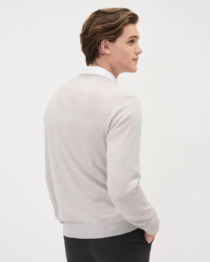 RWandCO Sweaters and Cardigans LongSleeve VNeck Sweater Coconut Cream 8211 Men