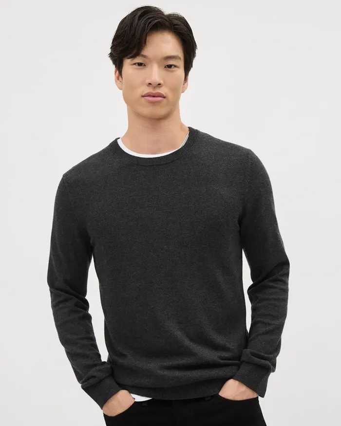 RWandCO Sweaters and Cardigans Solid LongSleeve CrewNeck Sweater Charcoal Mix 8211 Men RWandCO Sweaters and Cardigans Solid LongSleeve CrewNeck Sweater Charcoal Mix 8211 Men