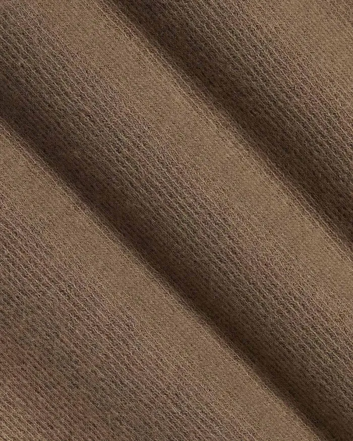 RWandCO Sweatshirts and Hoodies Brushed Waffle CrewNeck Ribbed Sweater Shitake 8211 Men