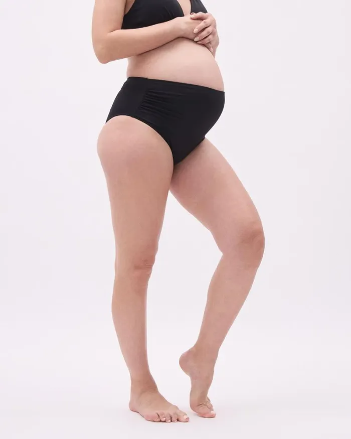 RWandCO Swimwear HighWaist Bikini Bottom With Shirring 8211 Thyme Maternity Black 8211 Women RWandCO Swimwear HighWaist Bikini Bottom With Shirring 8211 Thyme Maternity Black 8211 Women