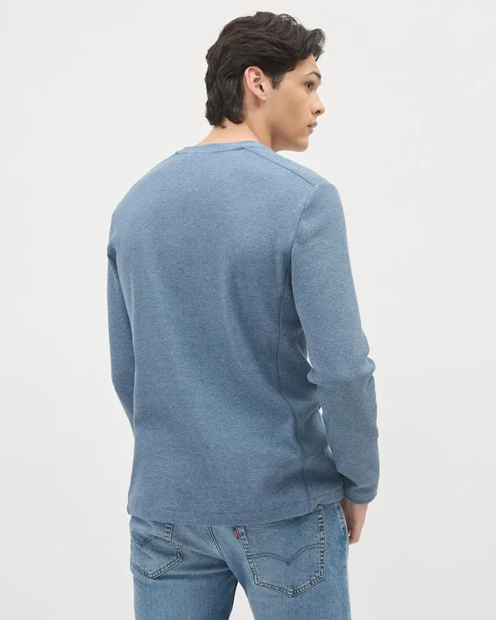 RWandCO TShirts LongSleeve CrewNeck Waffled TShirt Seaside Heather 8211 Men RWandCO TShirts LongSleeve CrewNeck Waffled TShirt Seaside Heather 8211 Men