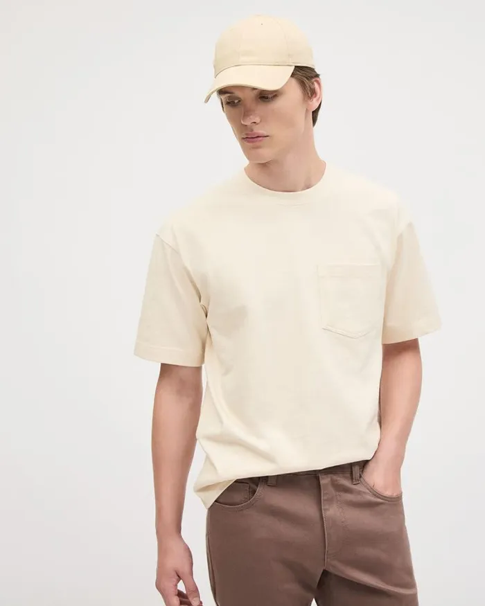 RWandCO TShirts Oversized ShortSleeve CrewNeck Tee Natural Beige 8211 Men RWandCO TShirts Oversized ShortSleeve CrewNeck Tee Natural Beige 8211 Men