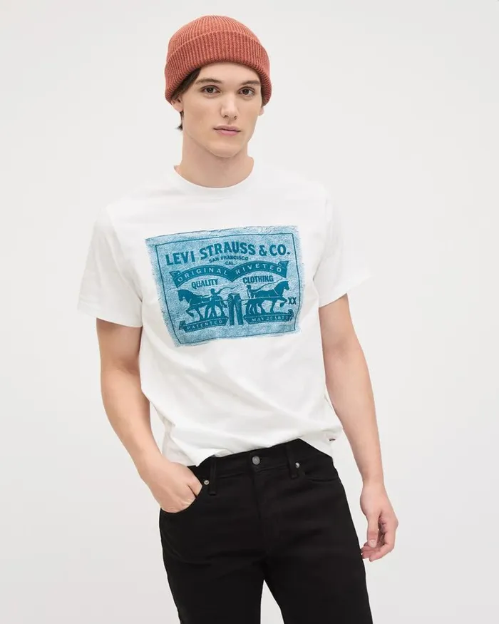 RWandCO TShirts RelaxedFit ShortSleeve Tee 8211 Levi039s Bright White 8211 Men
