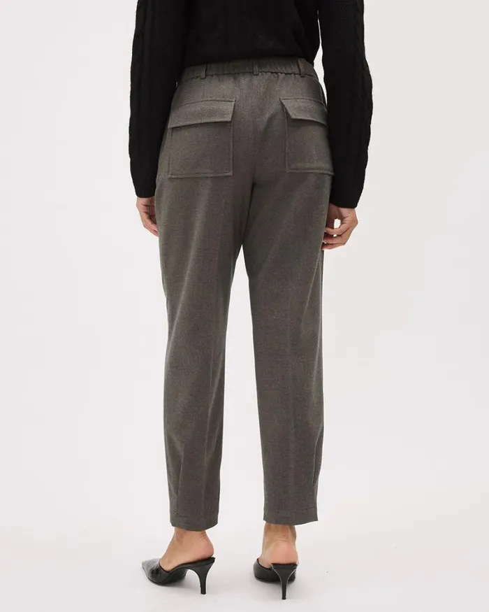 RWandCO Tapered Leg MidRise TaperedLeg Flannel Pant Brown Heather 8211 Women