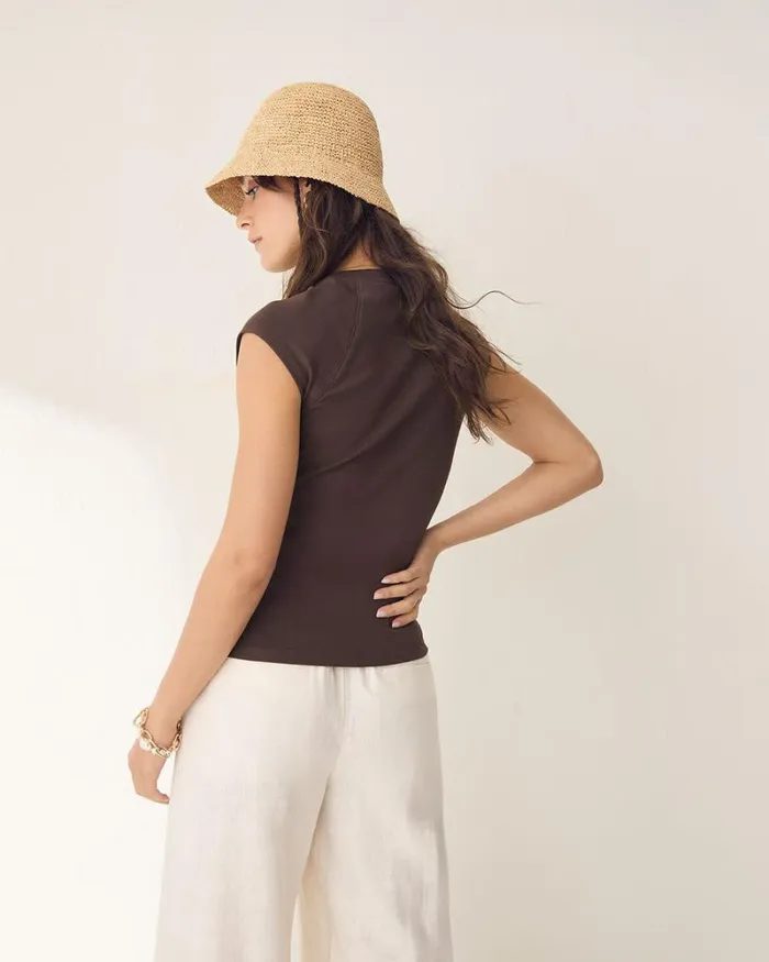 RWandCO Tops ExtendedSleeve Crewneck Tee Java 8211 Women RWandCO Tops ExtendedSleeve Crewneck Tee Java 8211 Women