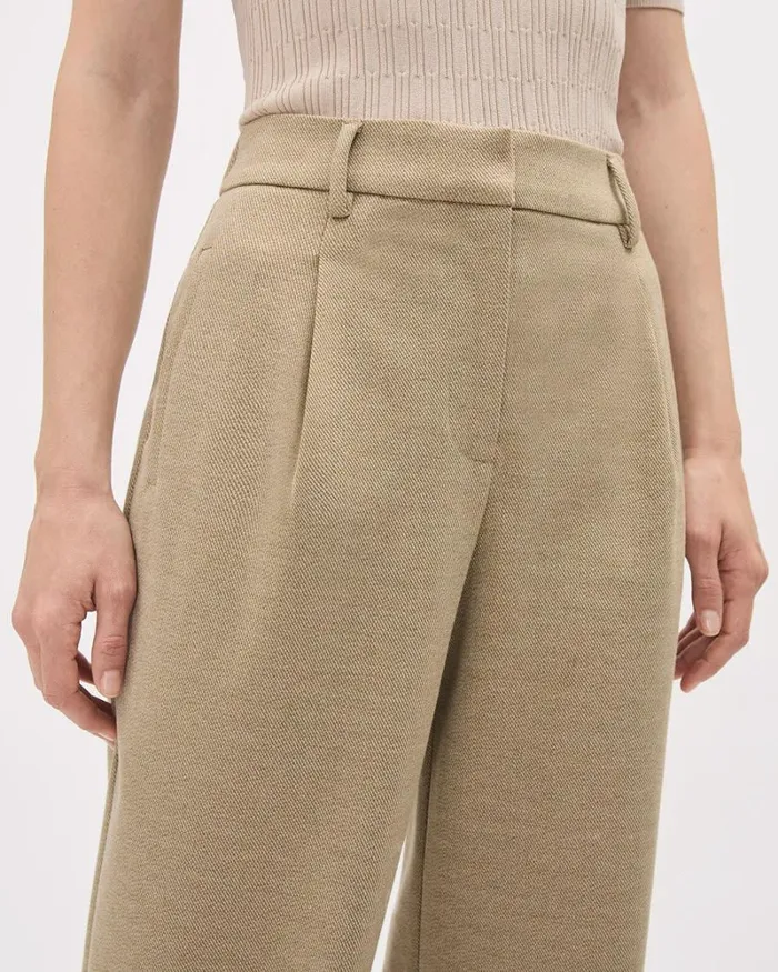 RWandCO Wide Leg HighRise WideLeg Beige Twill Pant Camel 8211 Women RWandCO Wide Leg HighRise WideLeg Beige Twill Pant Camel 8211 Women