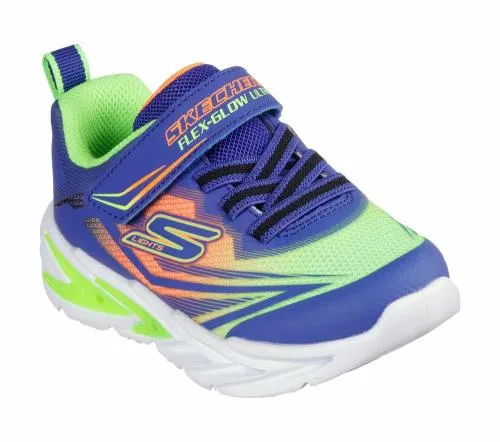 S Lights FlexGlowUltra Blue Multi Kids SKECHERS Toddlers UK Sizes 49