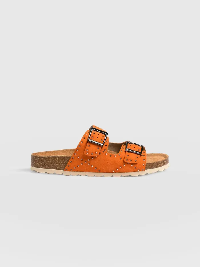 Saint And Sofia All Sandals Women Studded Sutton Slides 8211 Orange Orange