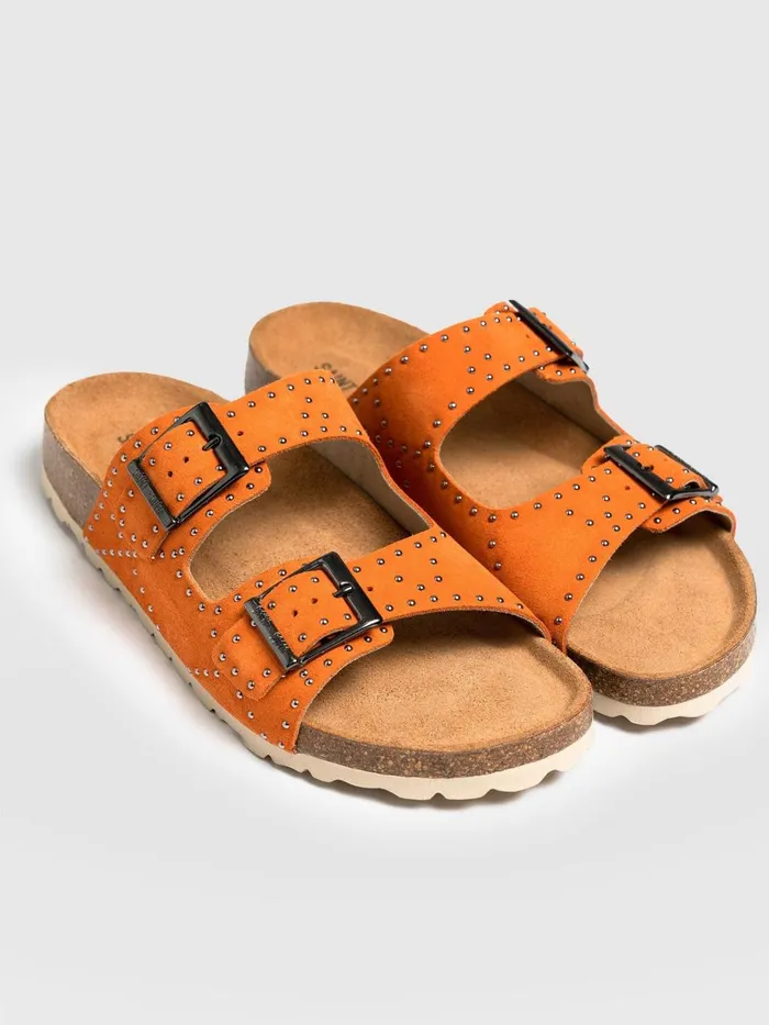 Saint And Sofia All Sandals Women Studded Sutton Slides 8211 Orange Orange