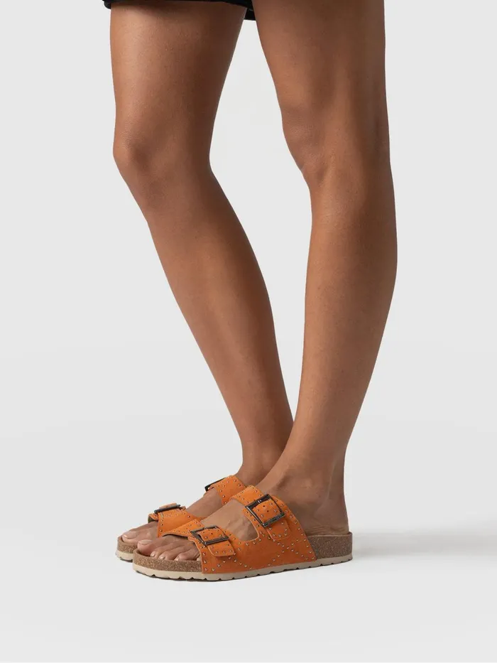 Saint And Sofia All Sandals Women Studded Sutton Slides 8211 Orange Orange