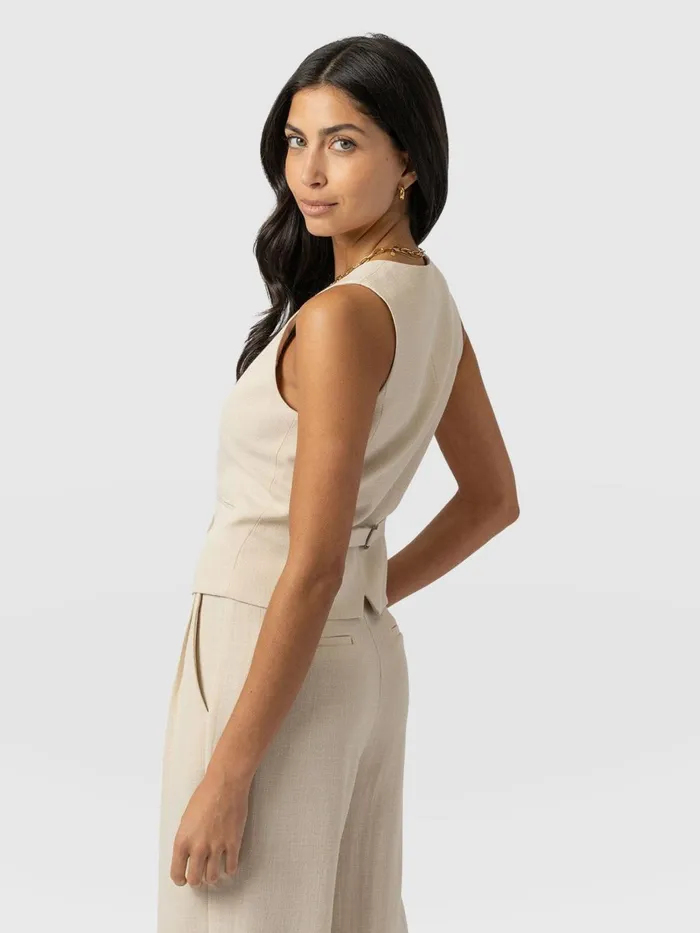 Saint And Sofia Blazers Women Astrid Waistcoat 8211 Cream Cream