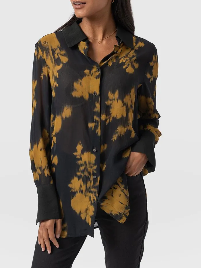 Saint And Sofia Blouses and Shirts Women Madison Shirt 8211 Yellow Fade Floral Yellow Fade Floral