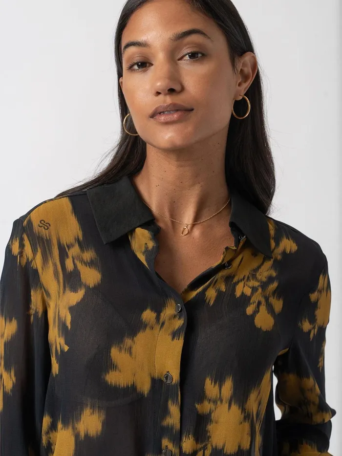 Saint And Sofia Blouses and Shirts Women Madison Shirt 8211 Yellow Fade Floral Yellow Fade Floral