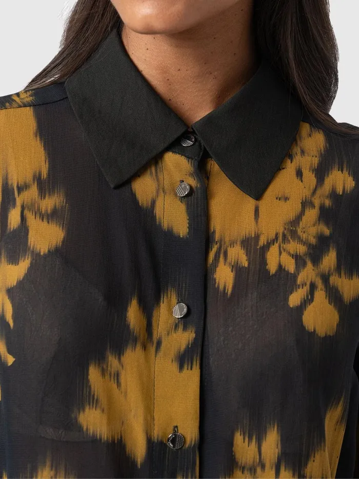 Saint And Sofia Blouses and Shirts Women Madison Shirt 8211 Yellow Fade Floral Yellow Fade Floral