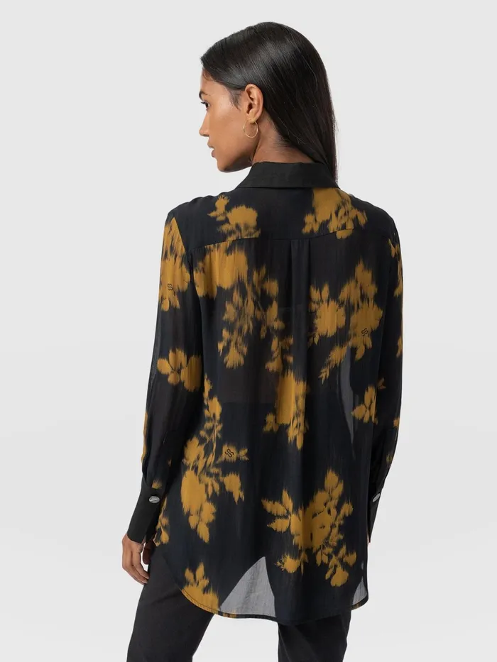 Saint And Sofia Blouses and Shirts Women Madison Shirt 8211 Yellow Fade Floral Yellow Fade Floral
