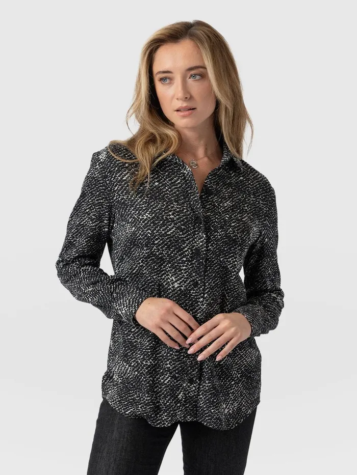 Saint And Sofia Blouses and Shirts Women Sawyer Shirt 8211 Monochrome Gothica Monochrome Gothica