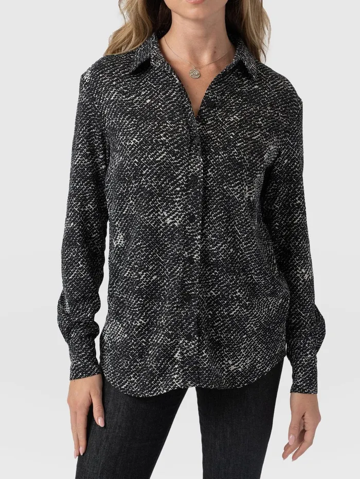 Saint And Sofia Blouses and Shirts Women Sawyer Shirt 8211 Monochrome Gothica Monochrome Gothica