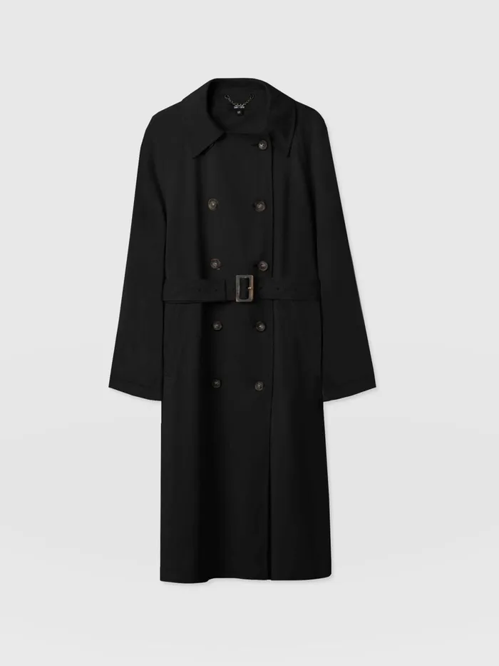 Saint And Sofia Coats and Jackets Women Marion Double Breasted Trench 8211 Black Black