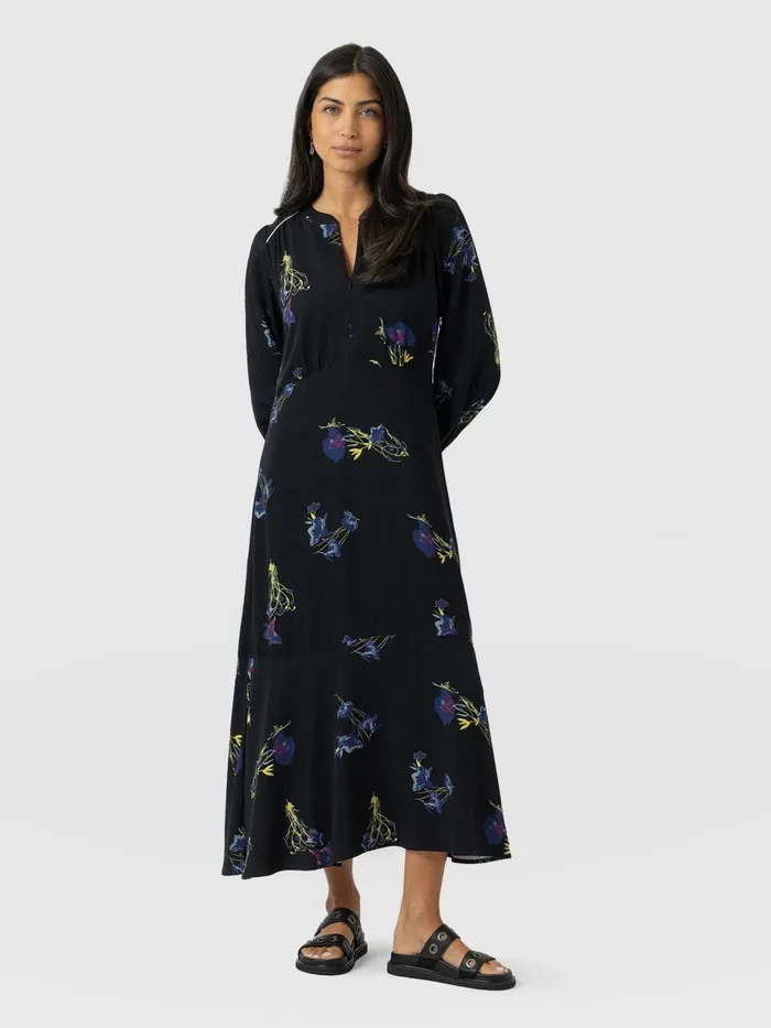 Saint And Sofia Dresses Women Adaline Zip Up Dress 8211 Blue Lily Gardens Blue Lily Gardens