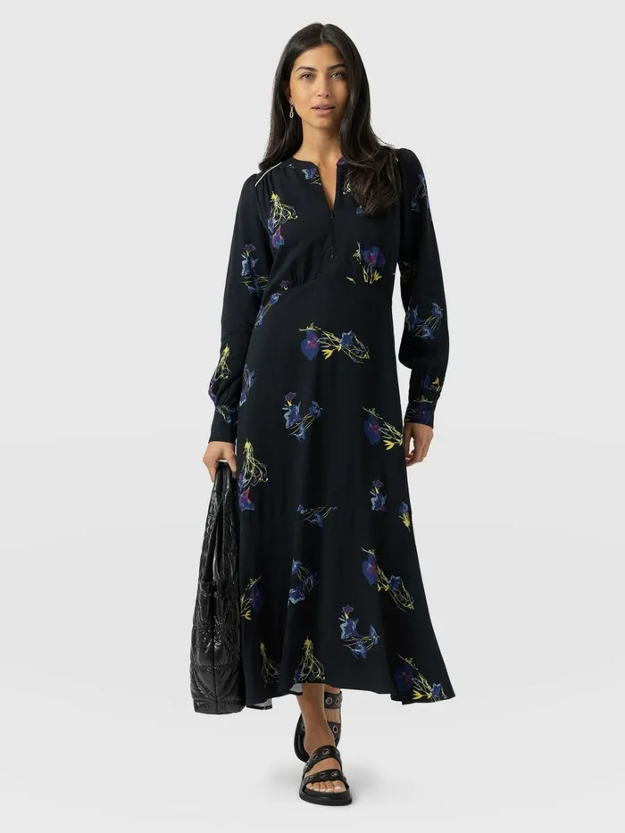 Saint And Sofia Dresses Women Adaline Zip Up Dress 8211 Blue Lily Gardens Blue Lily Gardens