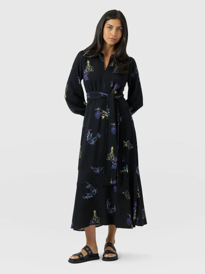 Saint And Sofia Dresses Women Adaline Zip Up Dress 8211 Blue Lily Gardens Blue Lily Gardens