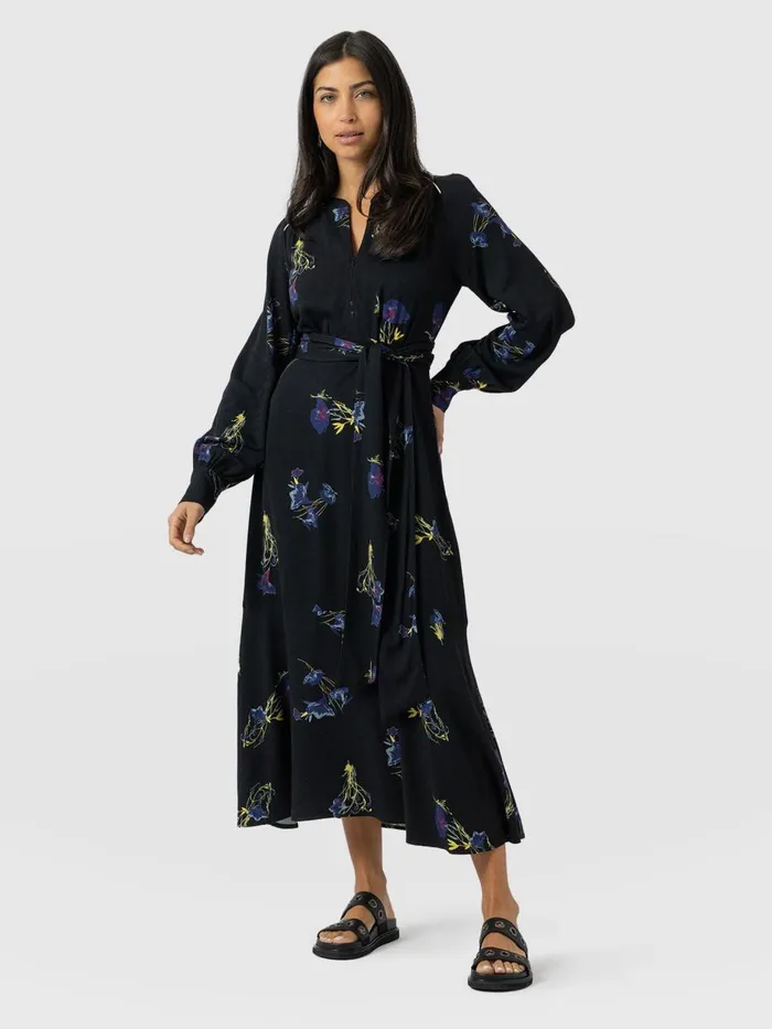 Saint And Sofia Dresses Women Adaline Zip Up Dress 8211 Blue Lily Gardens Blue Lily Gardens