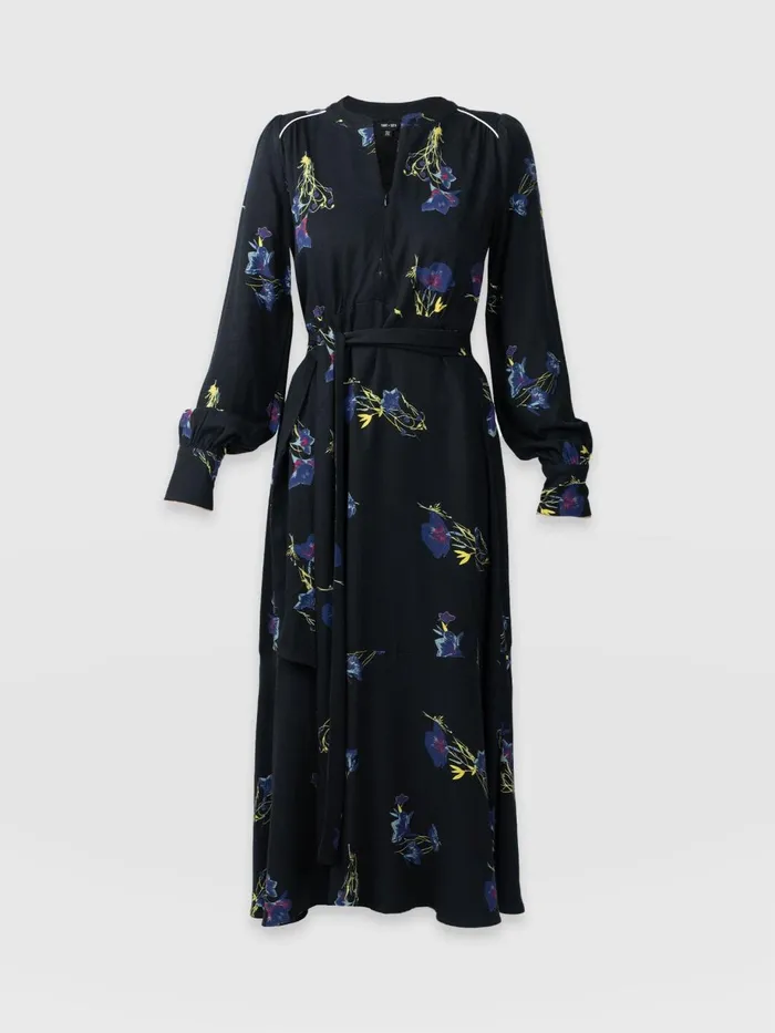 Saint And Sofia Dresses Women Adaline Zip Up Dress 8211 Blue Lily Gardens Blue Lily Gardens