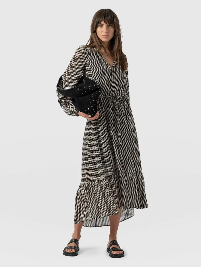 Saint And Sofia Dresses Women Evelyn High Low Dress 8211 Monochrome Wave Monochrome Wave