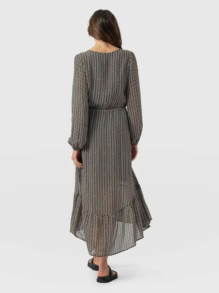 Saint And Sofia Dresses Women Evelyn High Low Dress 8211 Monochrome Wave Monochrome Wave