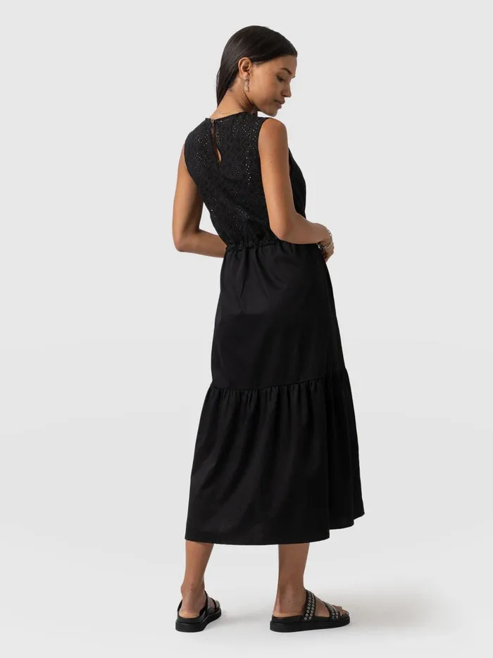Saint And Sofia Dresses Women Kara Dress 8211 Black Broderie Black Broderie